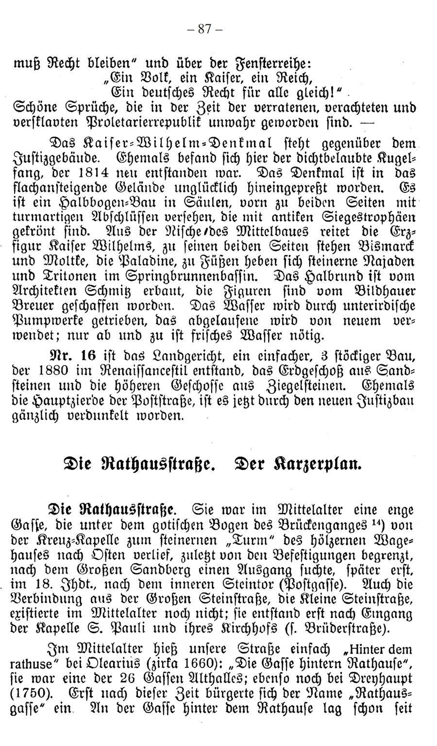 Beispielinhalt (Bild) Topographie oder Häuser- und Straßengeschichte der Stadt HALLE a. Saale