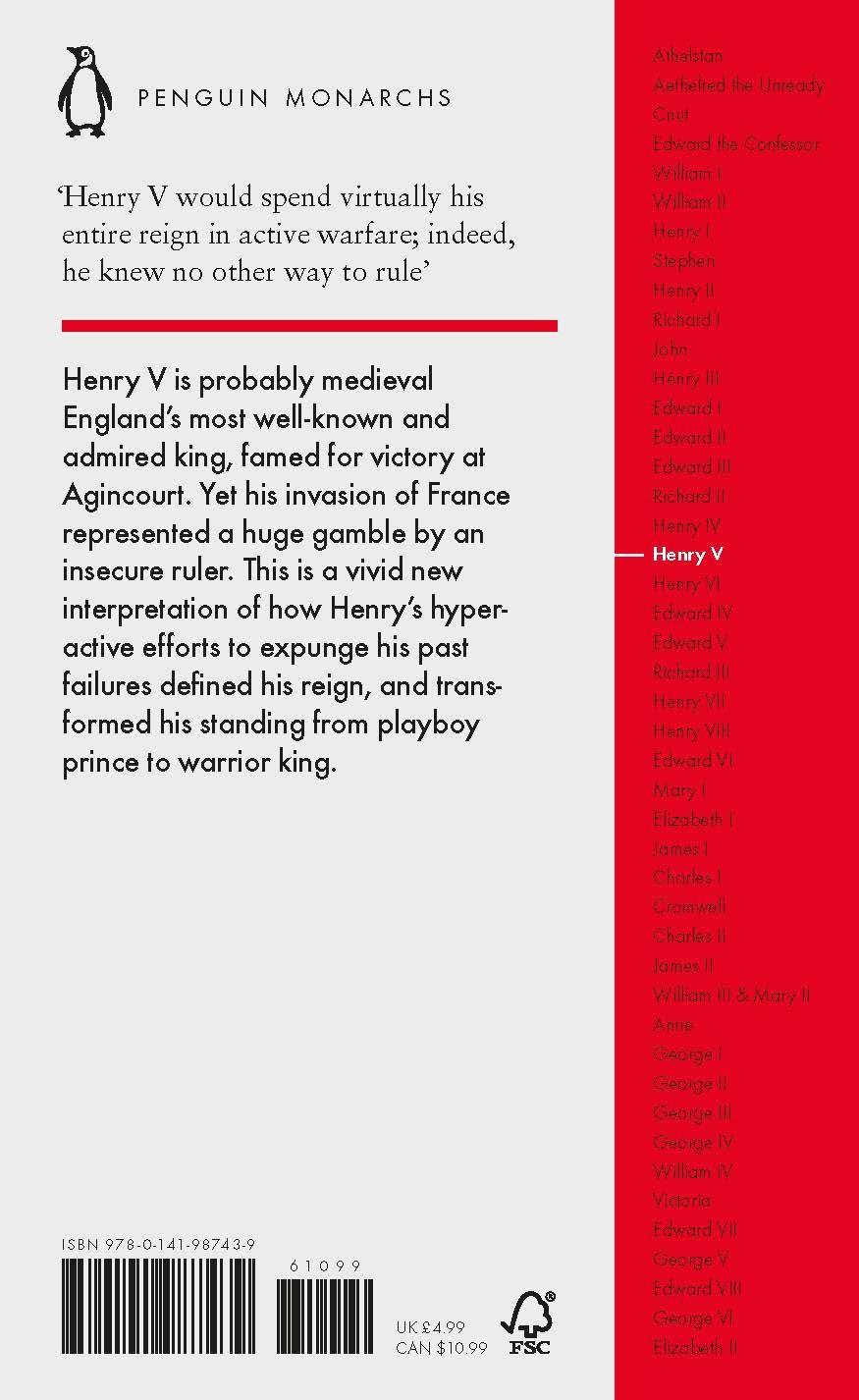 Rückseitencover Henry V