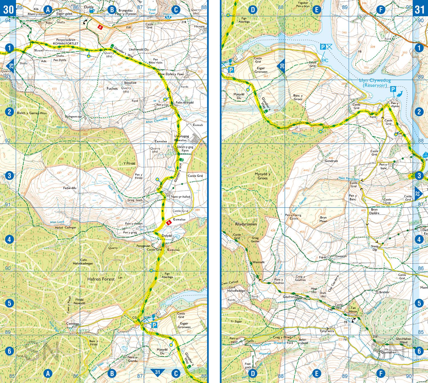 Beispielinhalt (Bild) Glyndwr's Way Adventure Atlas