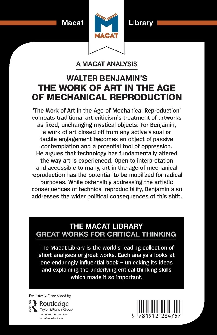 Rückseitencover An Analysis of Walter Benjamin's The Work of Art in the Age of Mechanical Reproduction