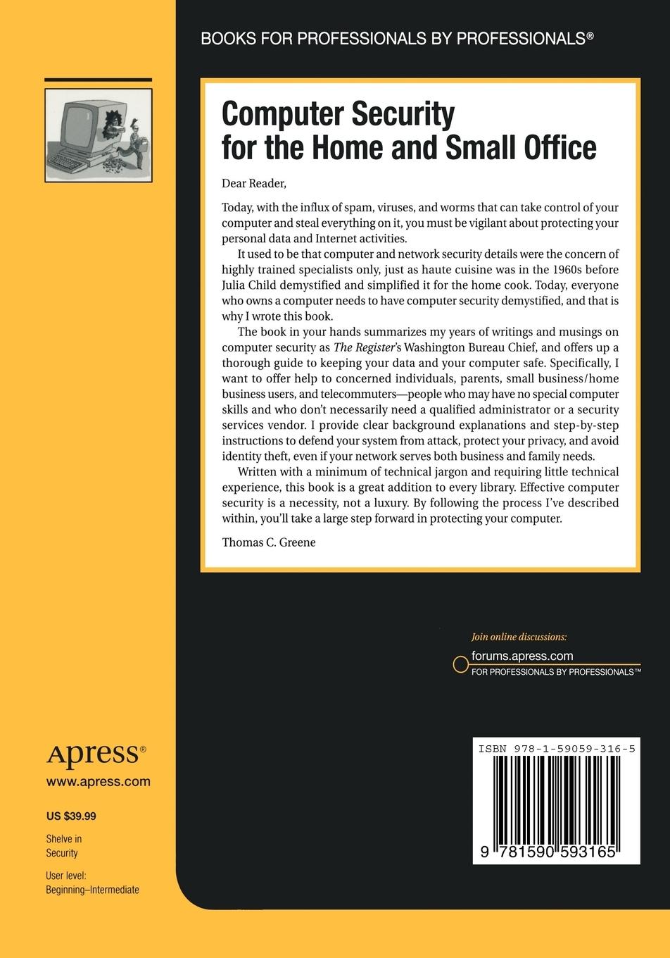 Rückseitencover Computer Security for the Home and Small Office