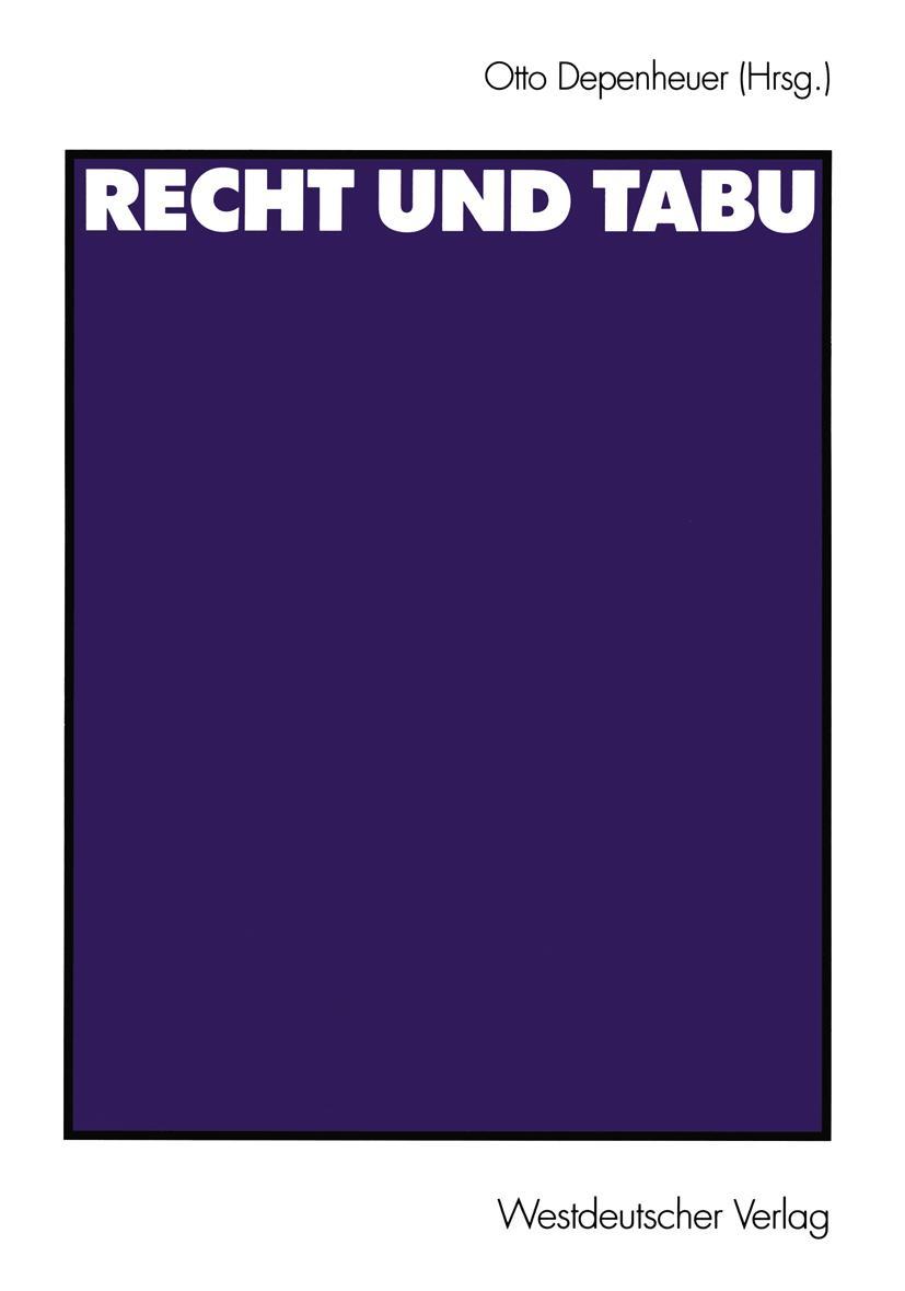 Vorderes Coverbild Recht und Tabu