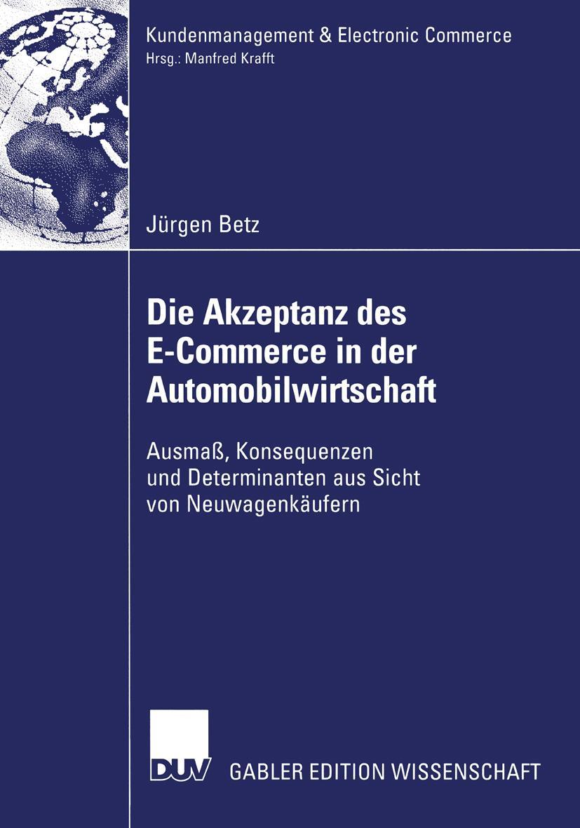 Vorderes Coverbild Die Akzeptanz des E-Commerce in der Automobilwirtschaft