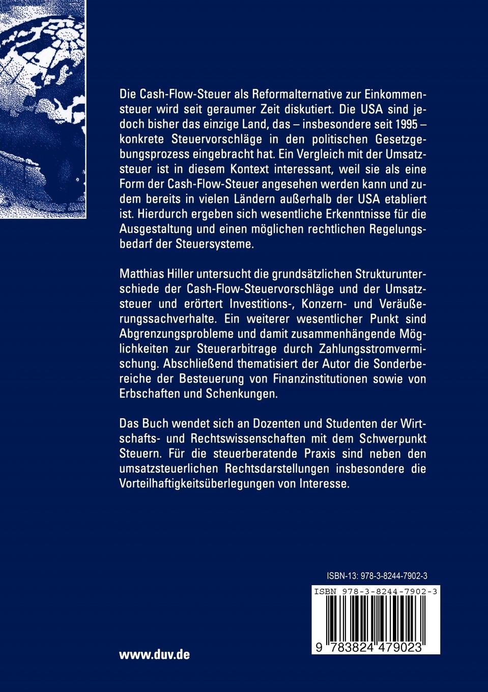 Rückseitencover Cash-Flow-Steuer und Umsatzsteuer