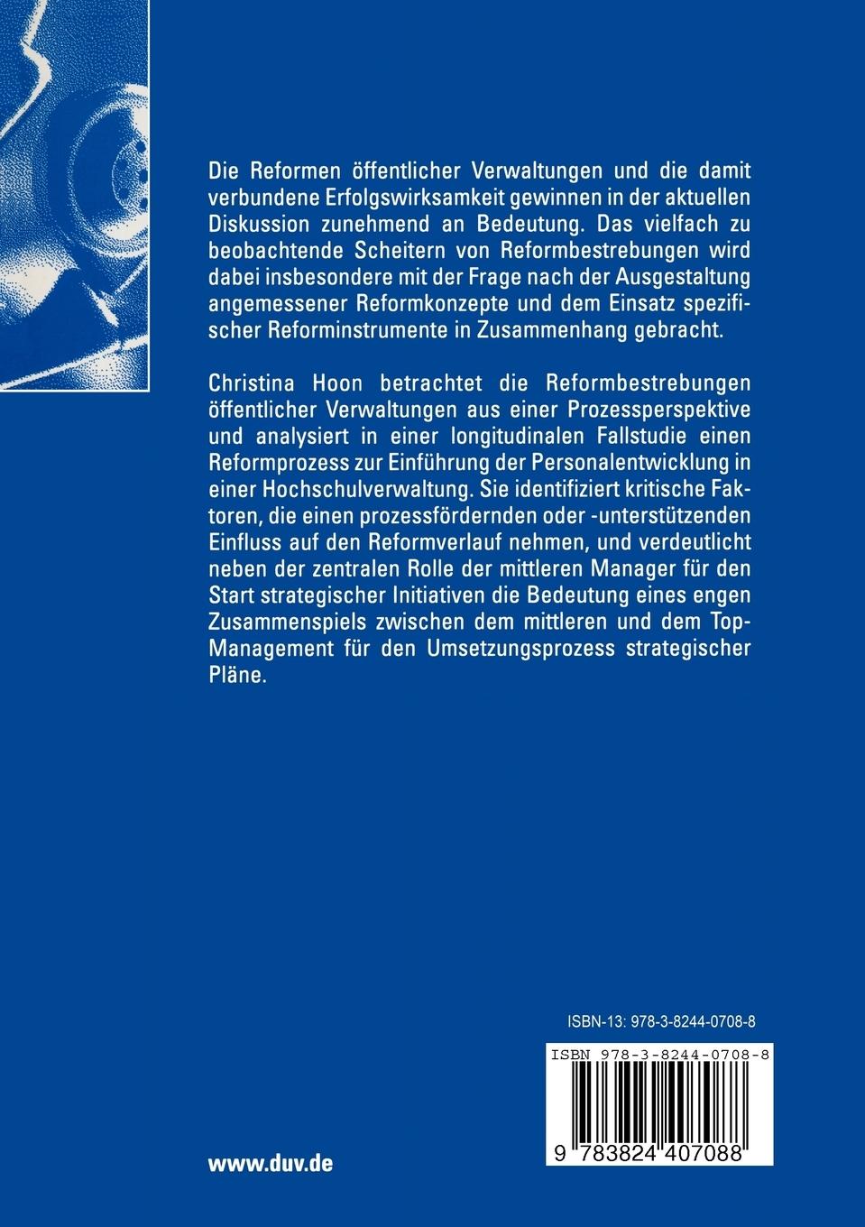 Rückseitencover Reformen öffentlicher Verwaltungen
