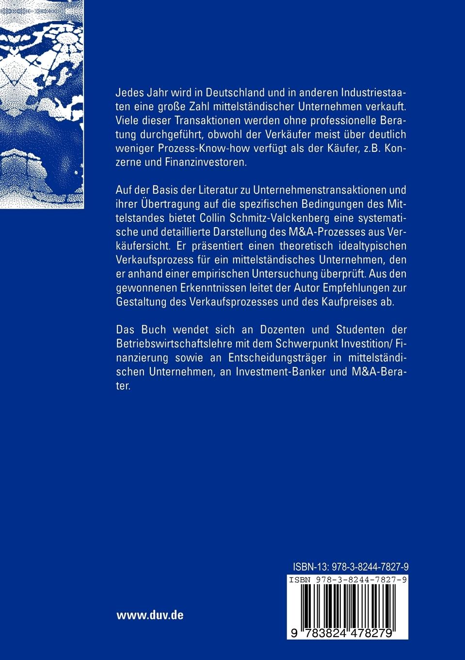 Rückseitencover Verkaufsprozess mittelständischer Unternehmen