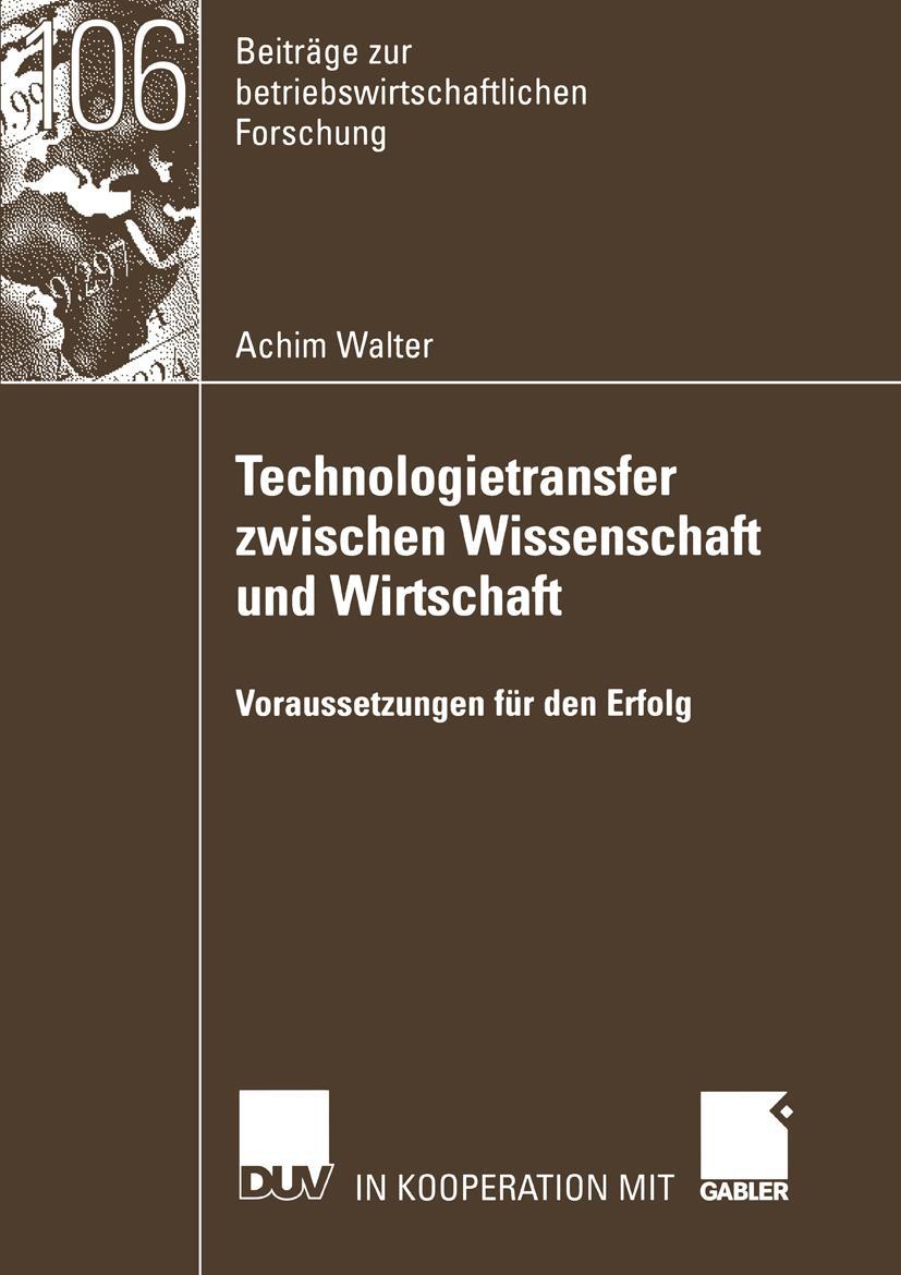 Vorderes Coverbild Technologietransfer zwischen Wissenschaft und Wirtschaft