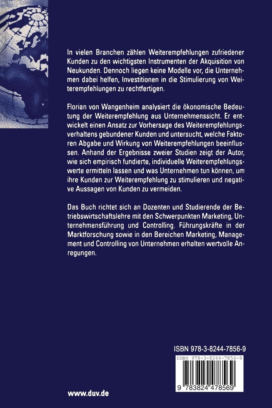 Rückseitencover Weiterempfehlung und Kundenwert