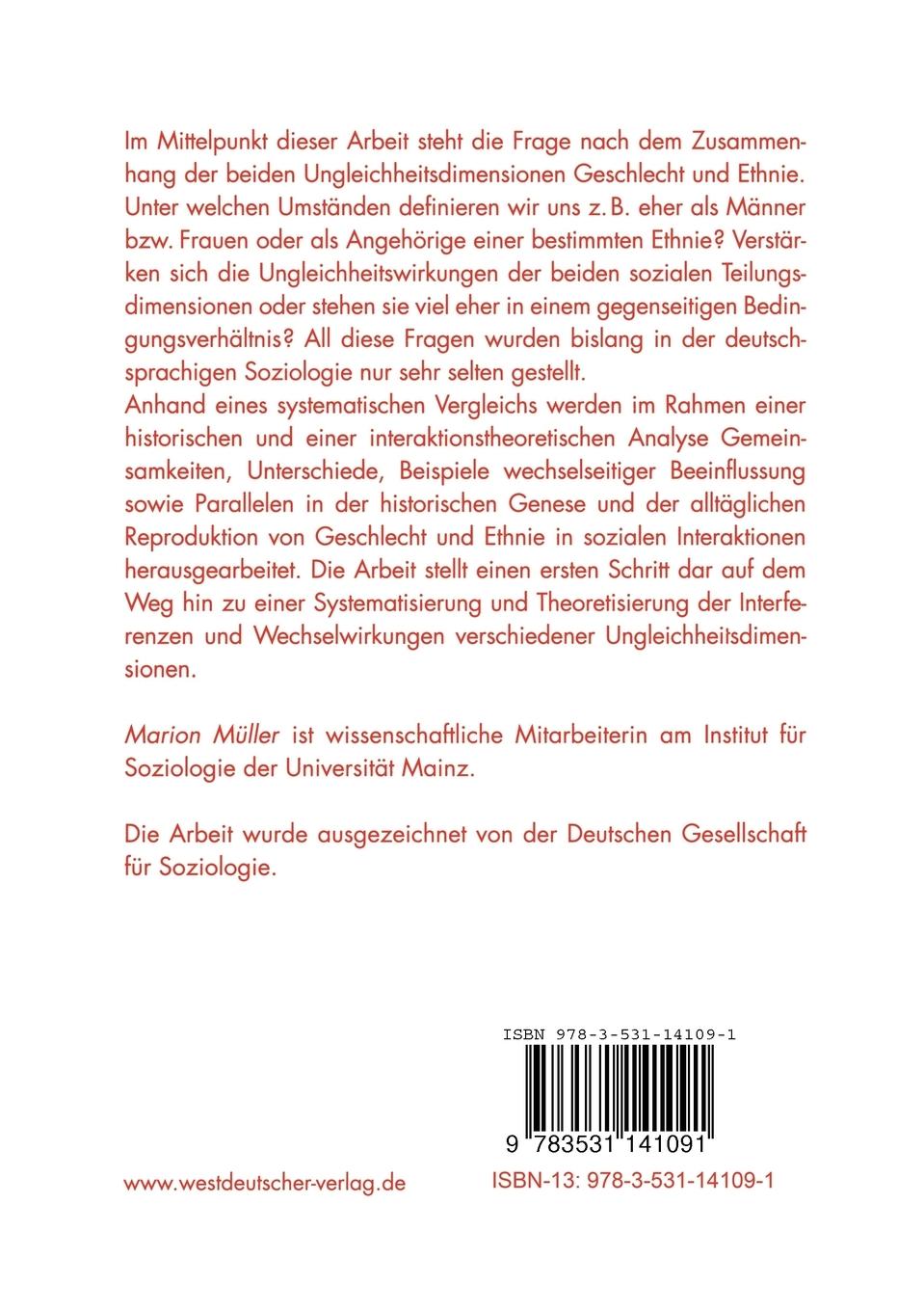 Rückseitencover Geschlecht und Ethnie