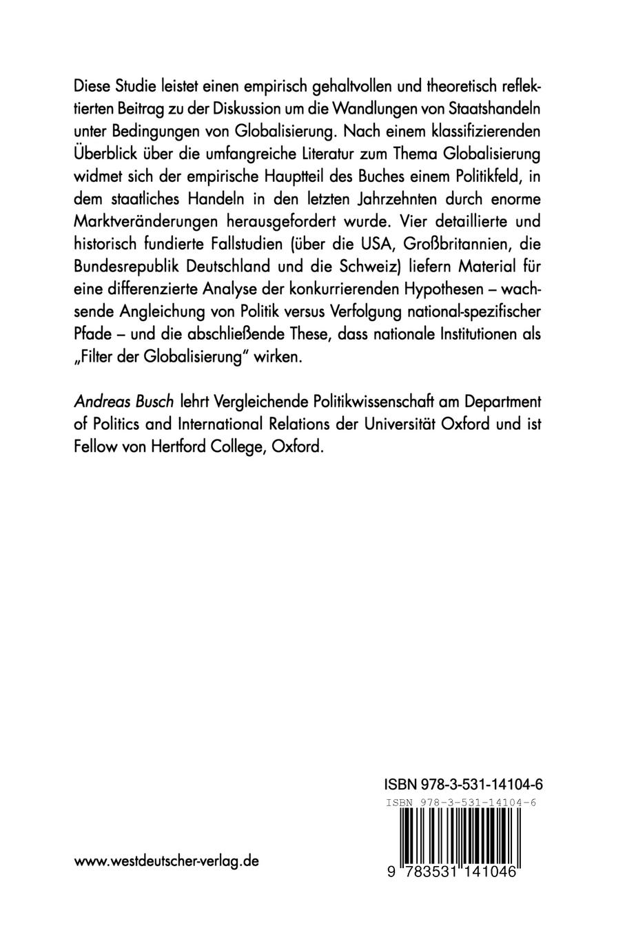 Rückseitencover Staat und Globalisierung