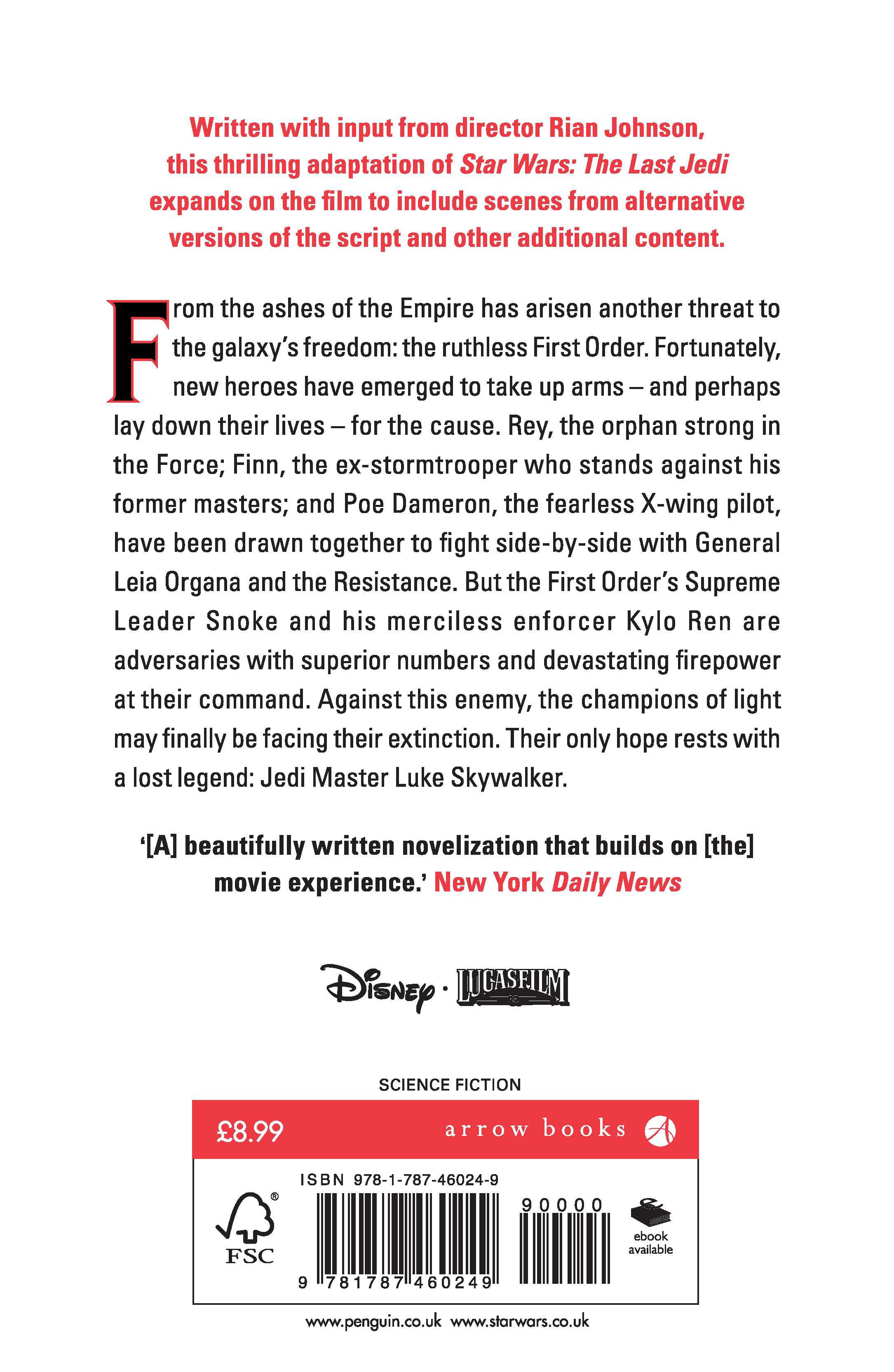 Rückseitencover The Last Jedi: Expanded Edition (Star Wars)