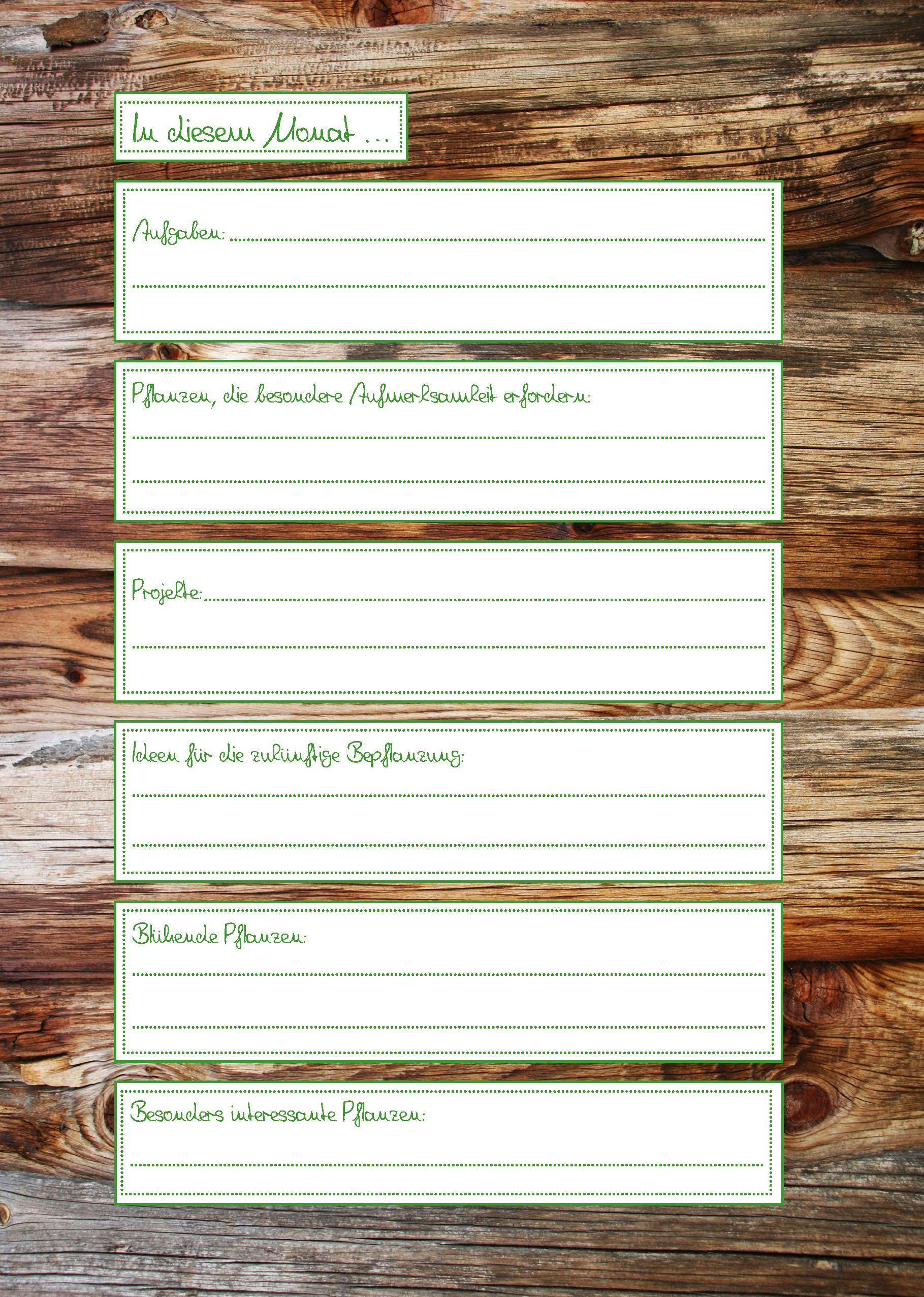 Beispielinhalt (Bild) Mein Gartentagebuch für den Obst- und Gemüsegärtner