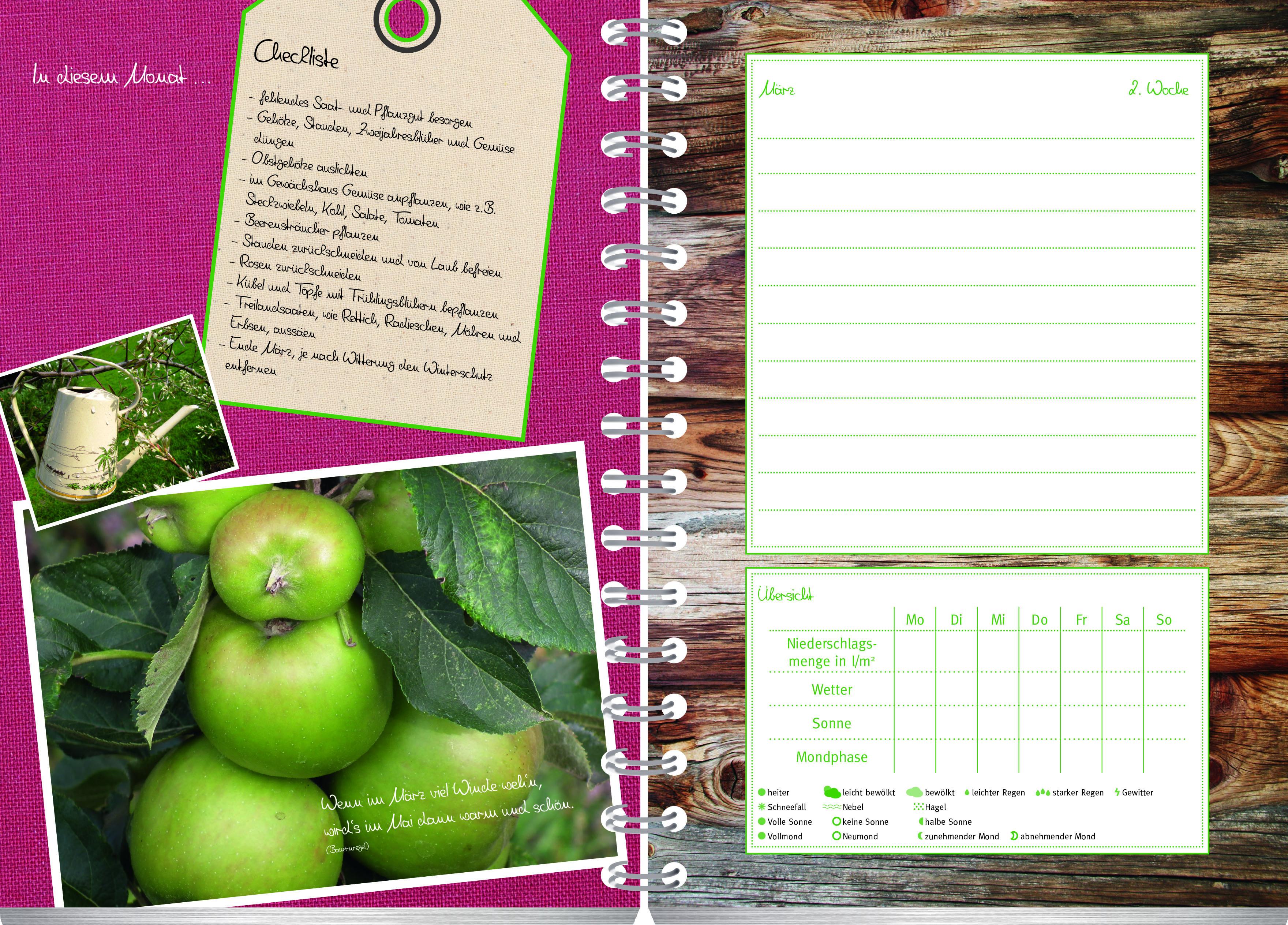 Beispielinhalt (Bild) Mein Gartentagebuch für den Obst- und Gemüsegärtner