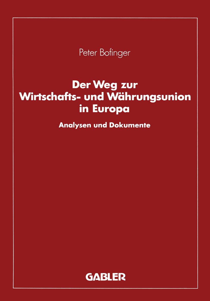 Vorderes Coverbild Der Weg zur Wirtschafts- und Währungsunion in Europa