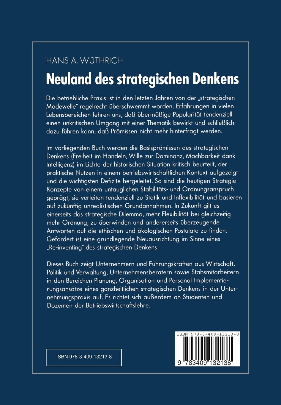 Rückseitencover Neuland des strategischen Denkens