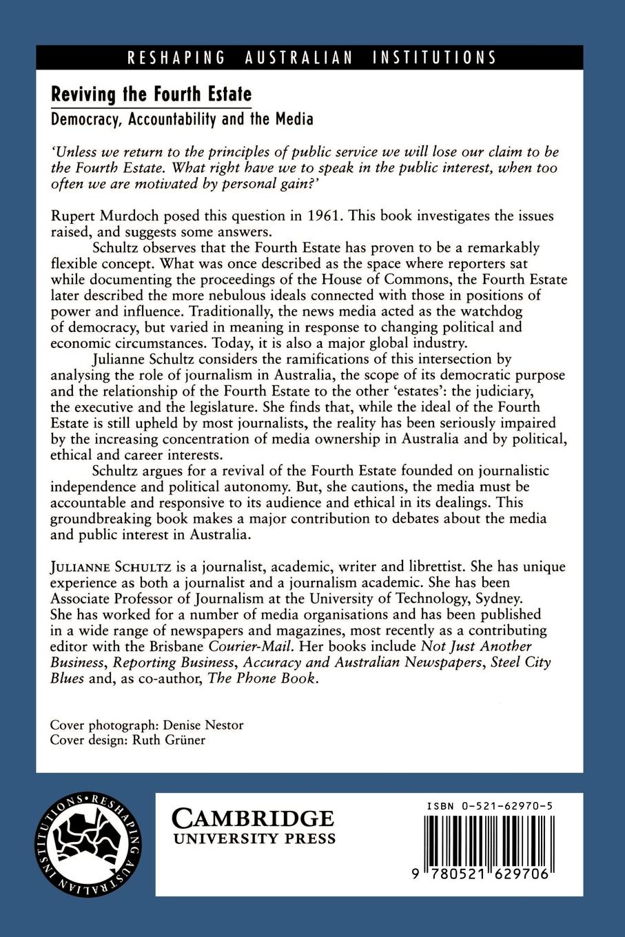 Rückseitencover Reviving the Fourth Estate
