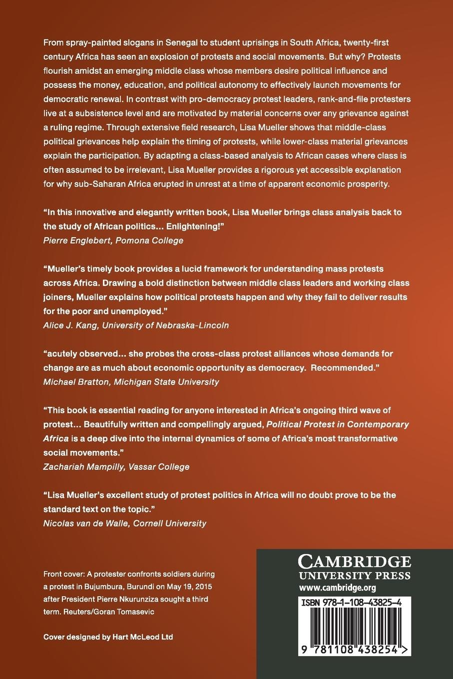 Rückseitencover Political Protest in Contemporary Africa