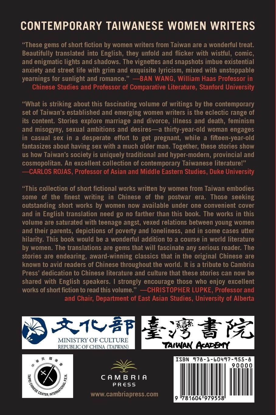 Rückseitencover Contemporary Taiwanese Women Writers