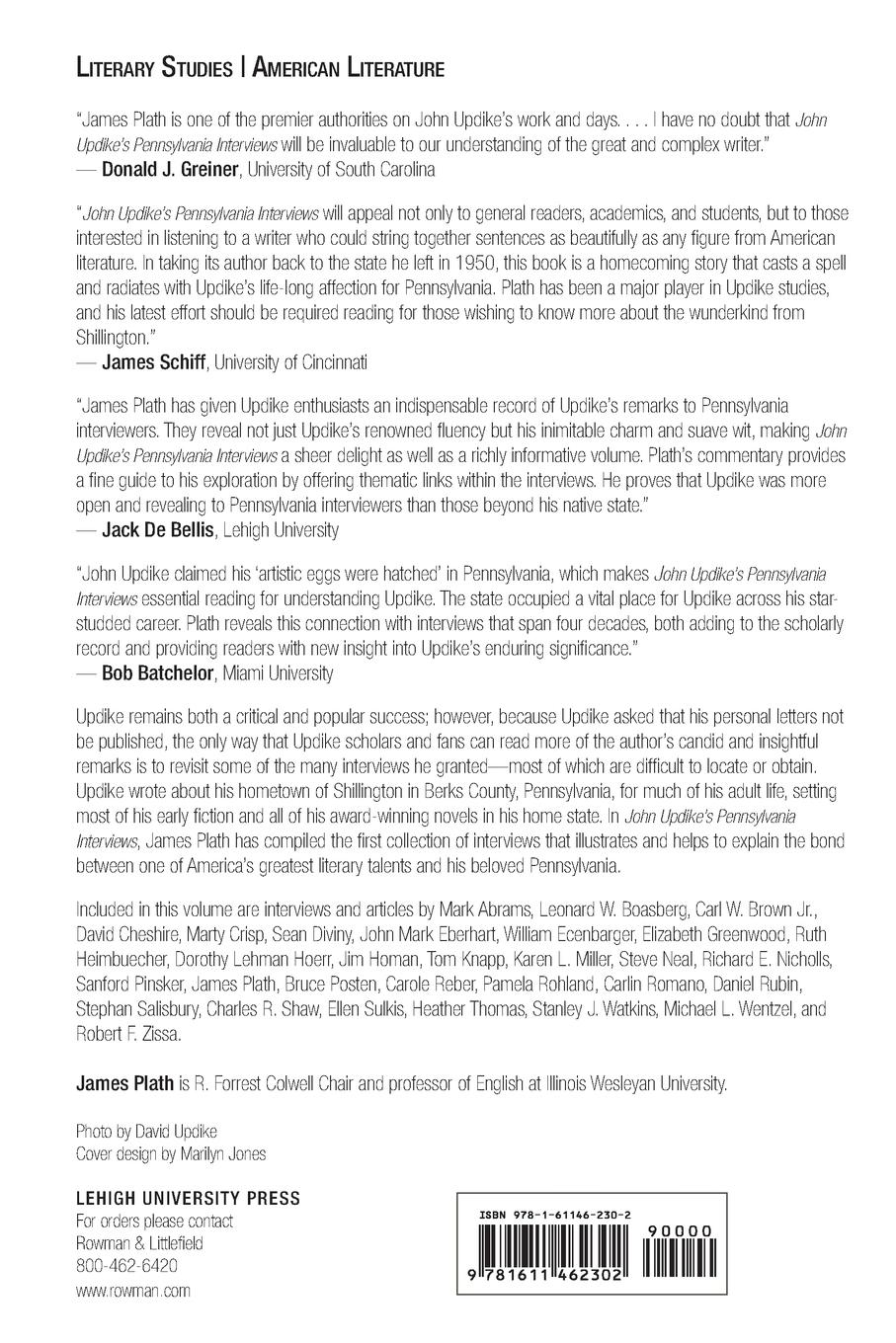 Rückseitencover John Updike's Pennsylvania Interviews
