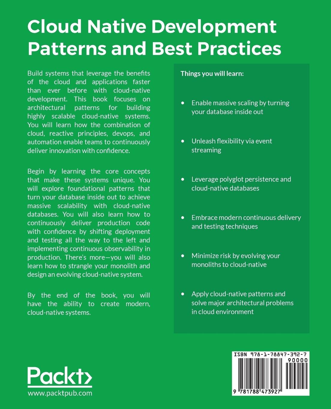 Rückseitencover Cloud Native Development Patterns and Best Practices