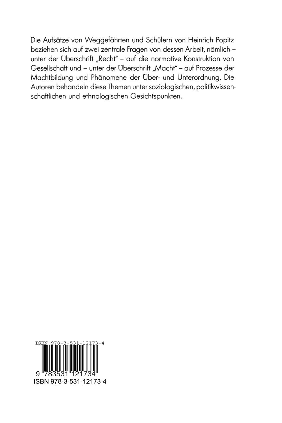 Rückseitencover Macht und Recht