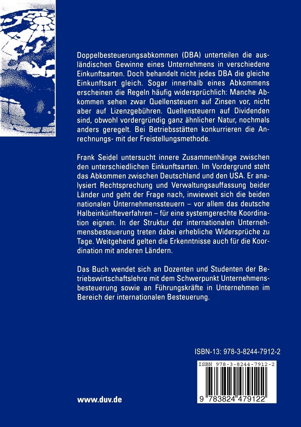 Rückseitencover Besteuerung von Auslandsinvestitionen