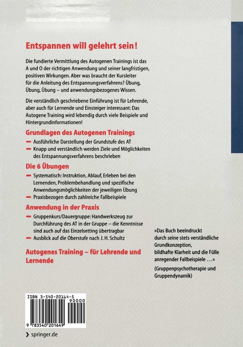 Rückseitencover Autogenes Training