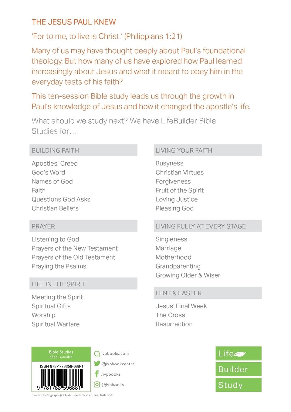 Rückseitencover The Jesus Paul Knew (Lifebuilder Study Guides)