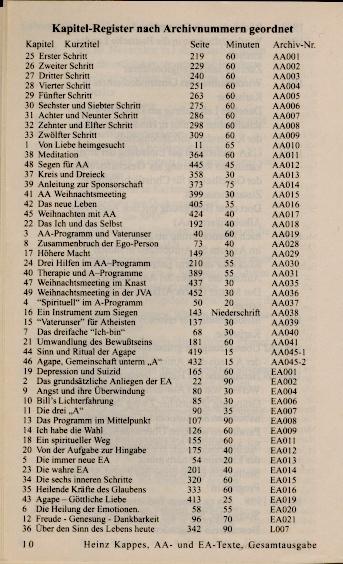 Beispielinhalt (Bild) AA- und EA-Texte. Gesamtausgabe