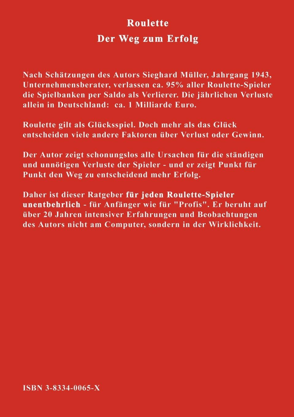 Rückseitencover Roulette. Der Weg zum Erfolg.