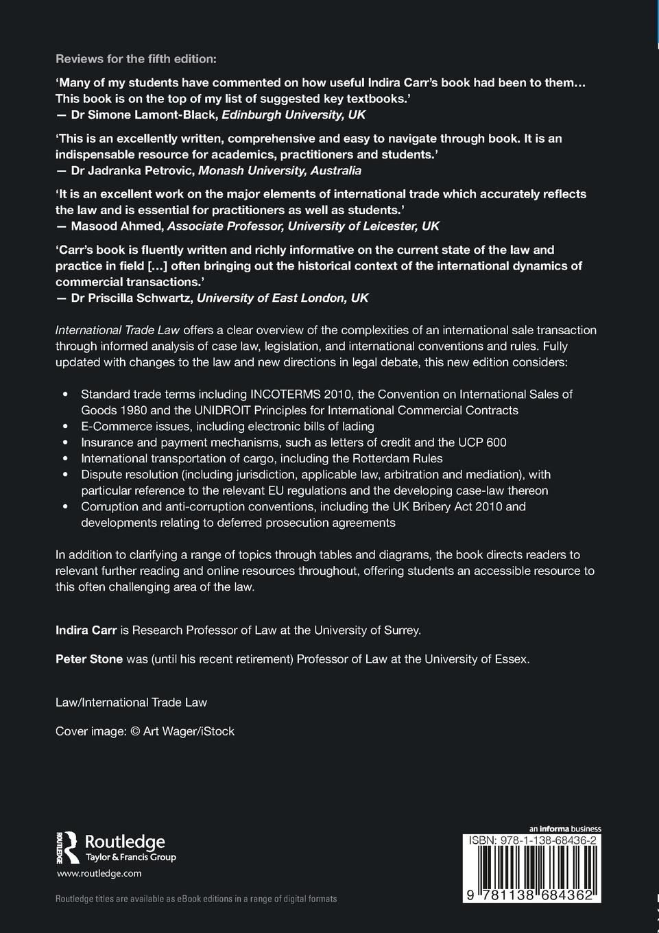 Rückseitencover International Trade Law