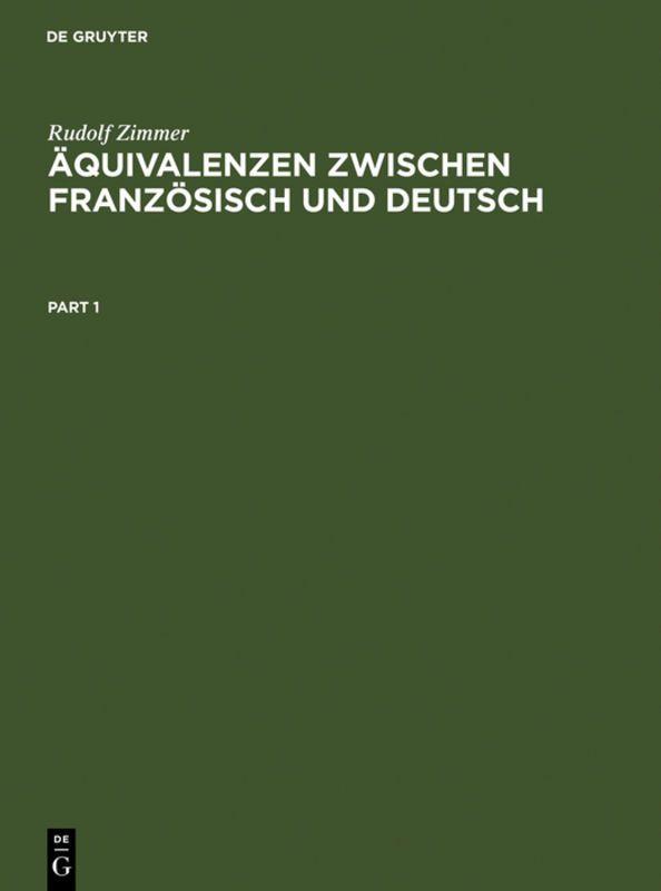 Vorderes Coverbild Äquivalenzen zwischen Französisch und Deutsch