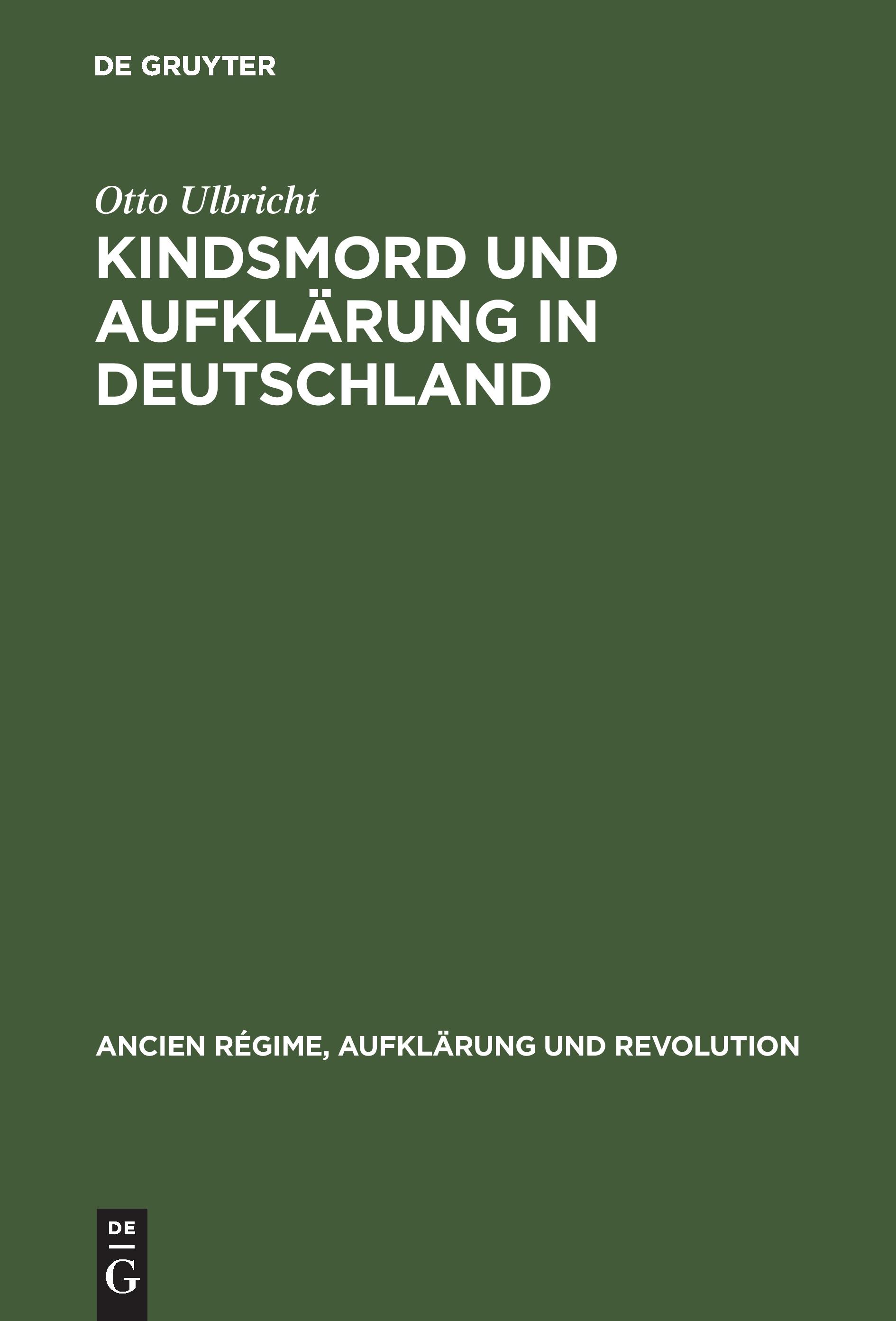 Vorderes Coverbild Kindsmord und Aufklärung in Deutschland