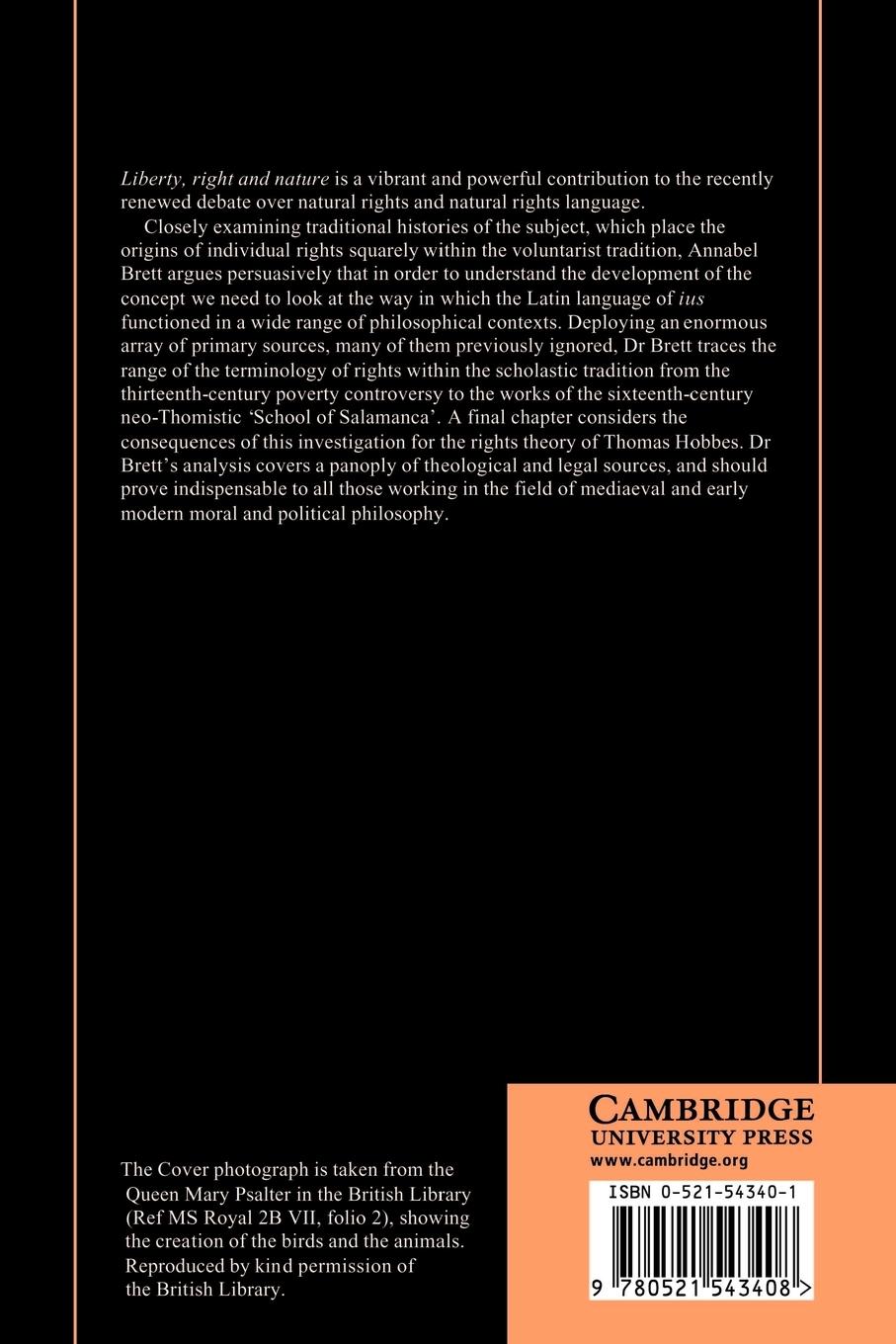 Rückseitencover Liberty, Right and Nature