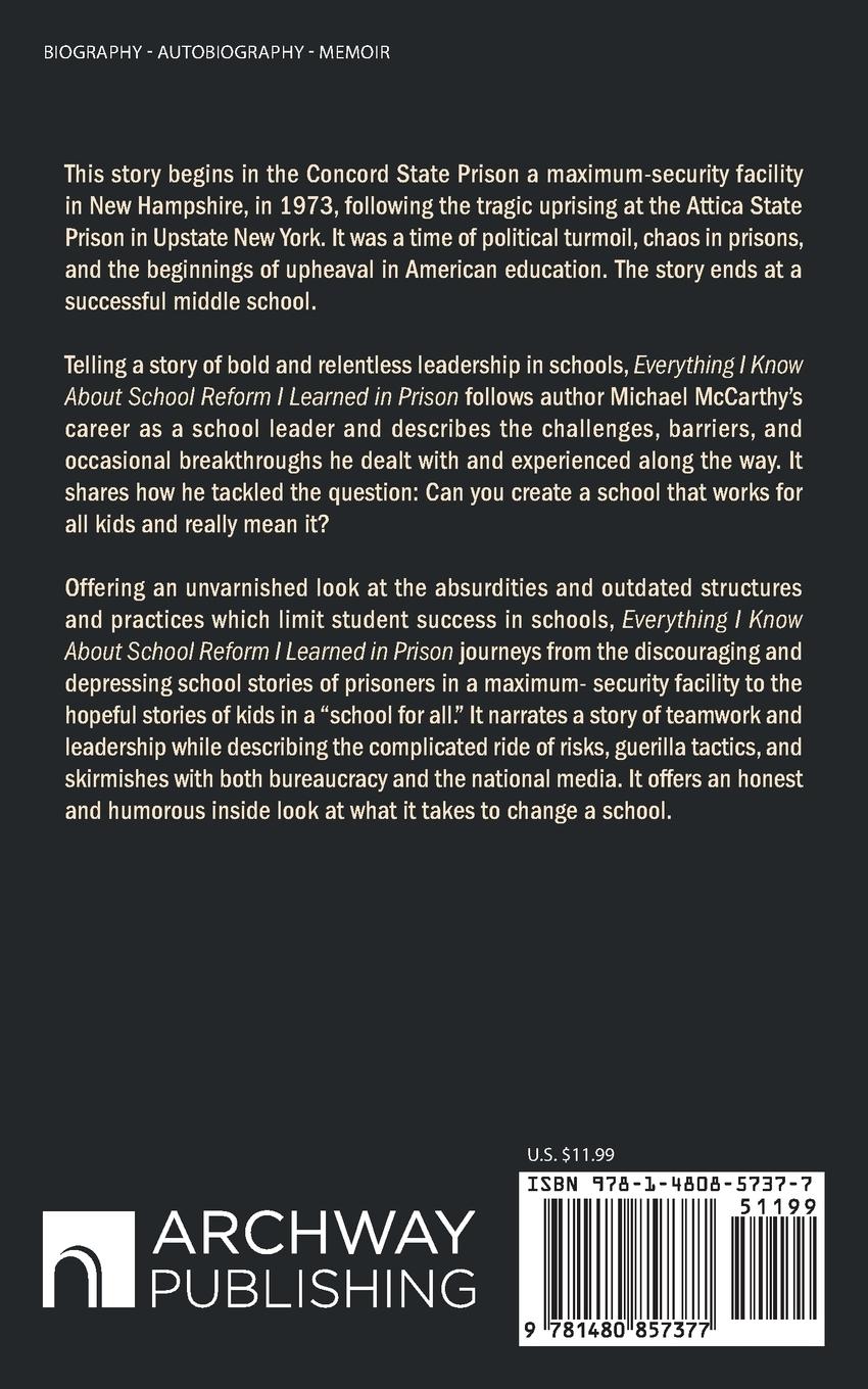 Rückseitencover Everything I Know About School Reform I Learned in Prison