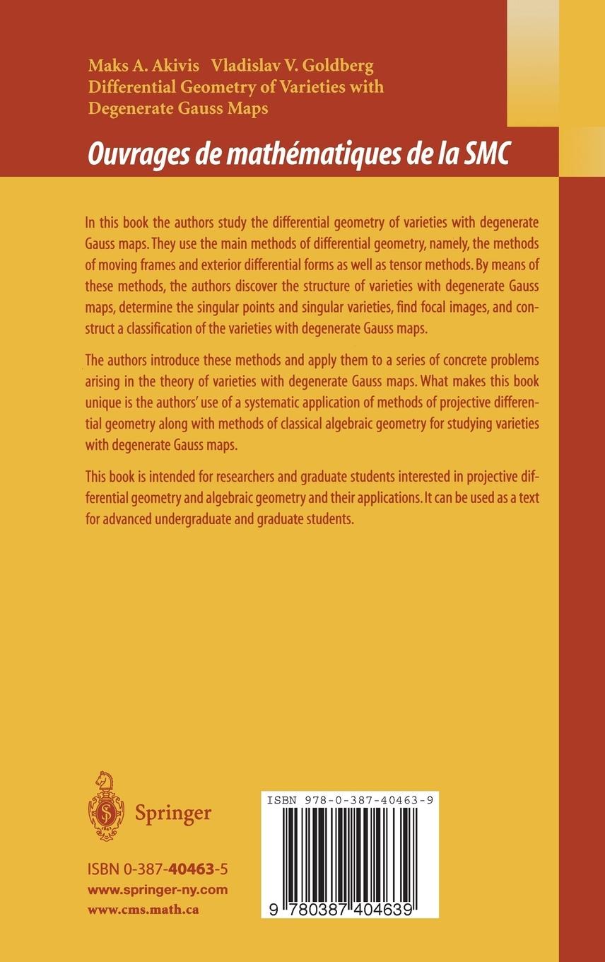 Rückseitencover Differential Geometry of Varieties with Degenerate Gauss Maps