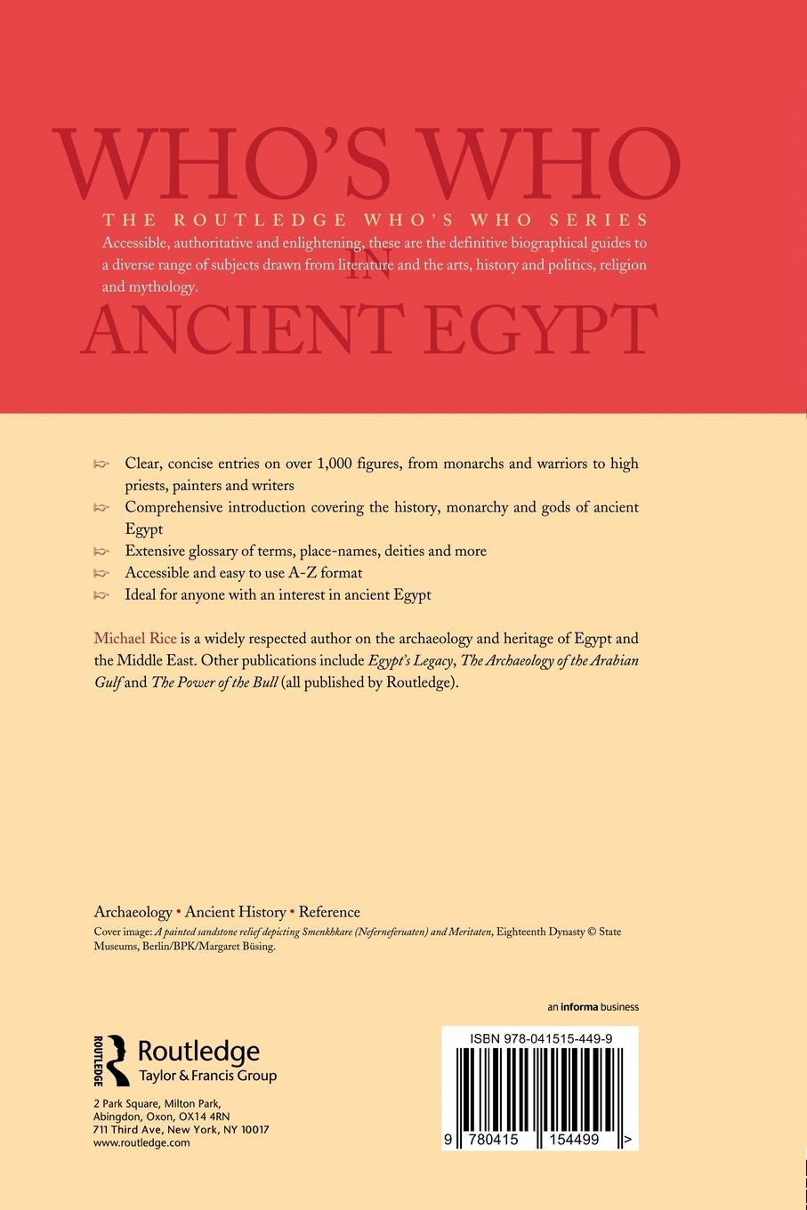 Rückseitencover Who's Who in Ancient Egypt