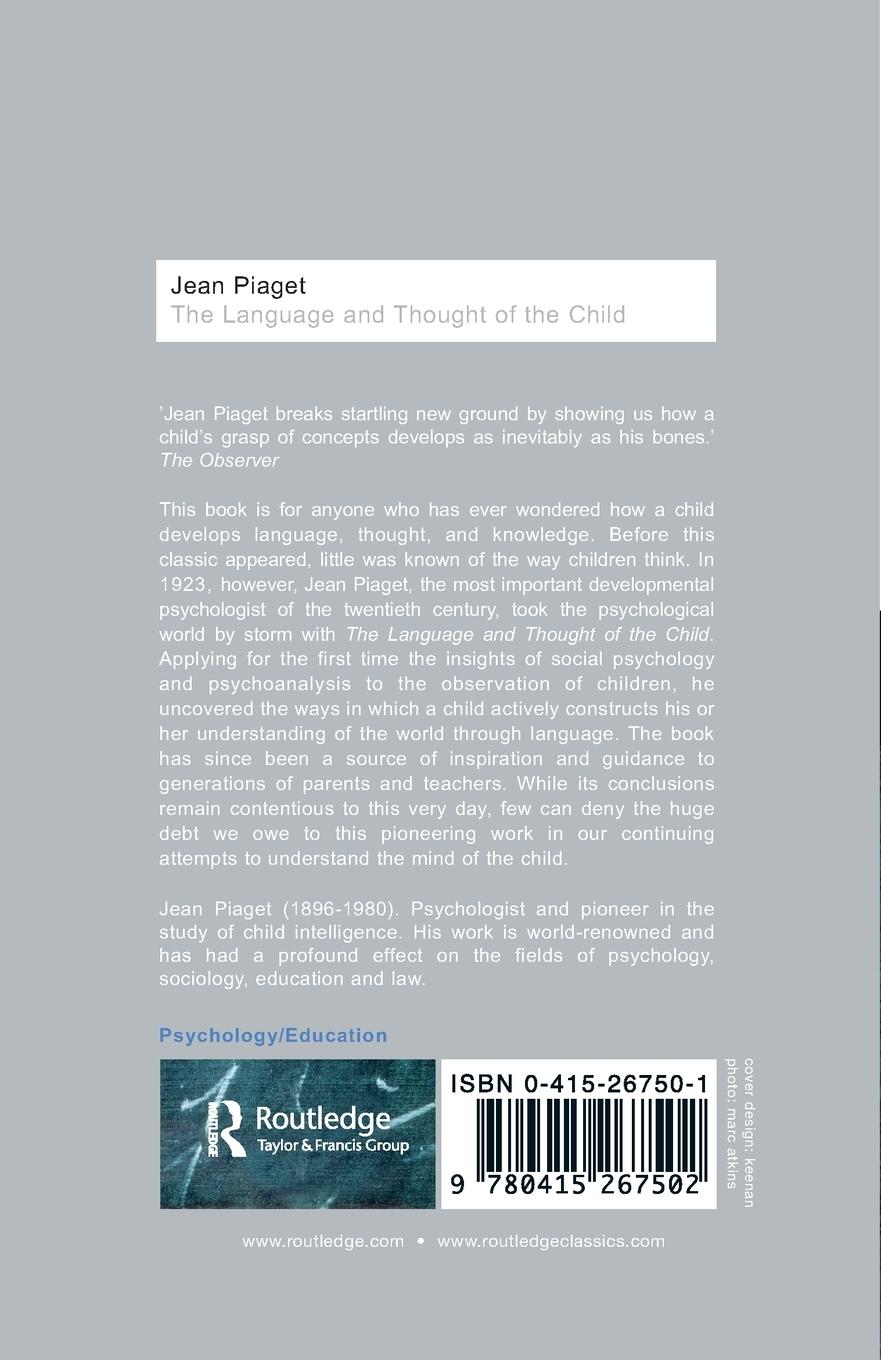 Rückseitencover The Language and Thought of the Child