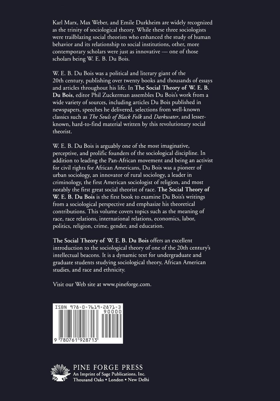 Rückseitencover The Social Theory of W.E.B. Du Bois