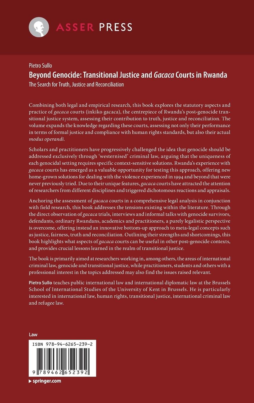 Rückseitencover Beyond Genocide: Transitional Justice and Gacaca Courts in Rwanda