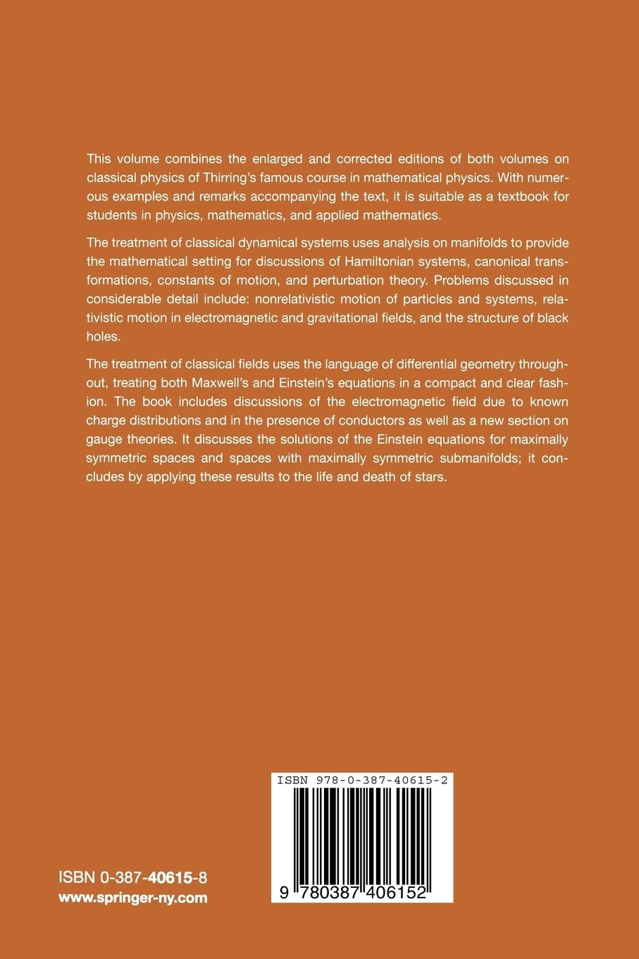 Rückseitencover Classical Mathematical Physics