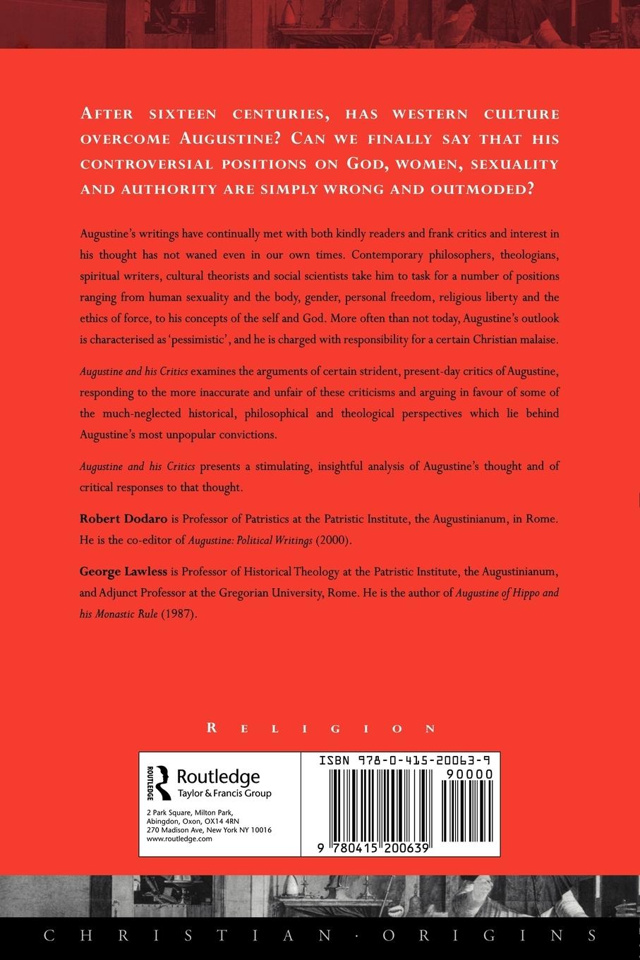 Rückseitencover Augustine and his Critics