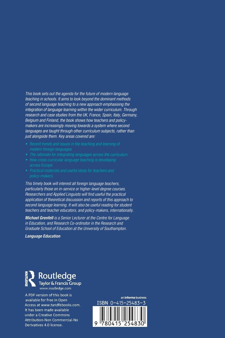 Rückseitencover Modern Languages Across the Curriculum