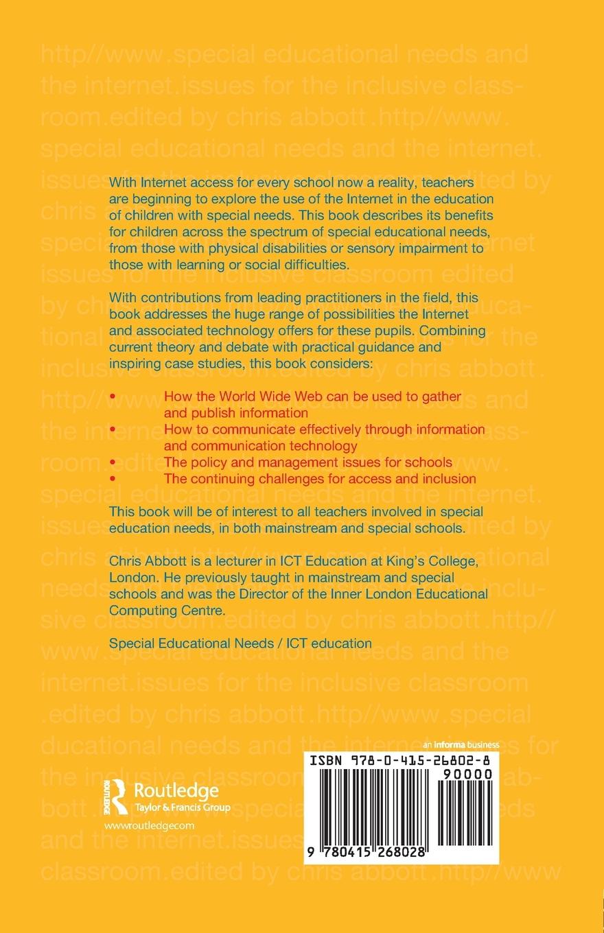Rückseitencover Special Educational Needs and the Internet