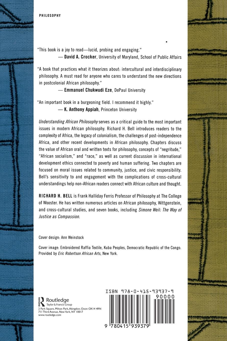 Rückseitencover Understanding African Philosophy