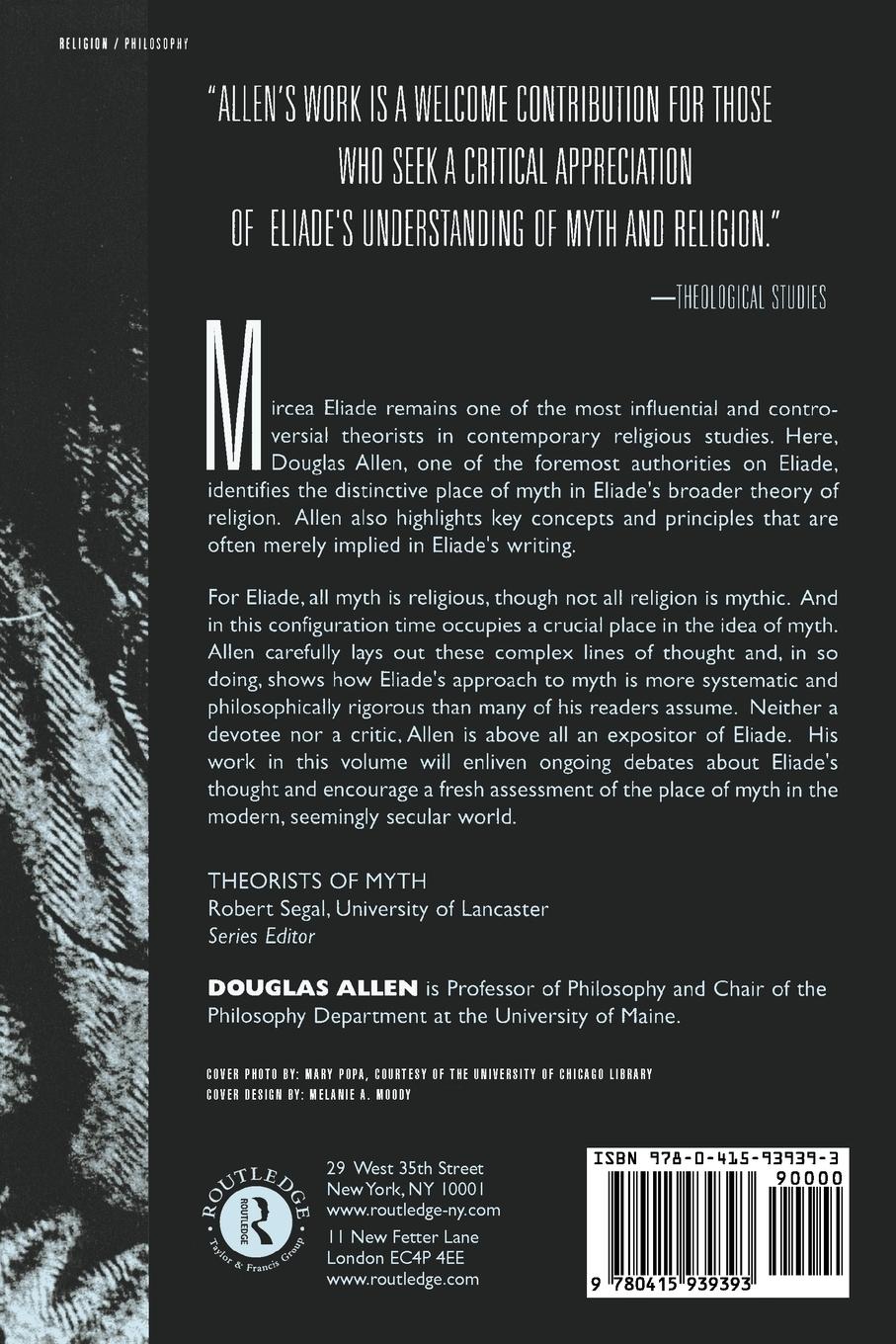 Rückseitencover Myth and Religion in Mircea Eliade