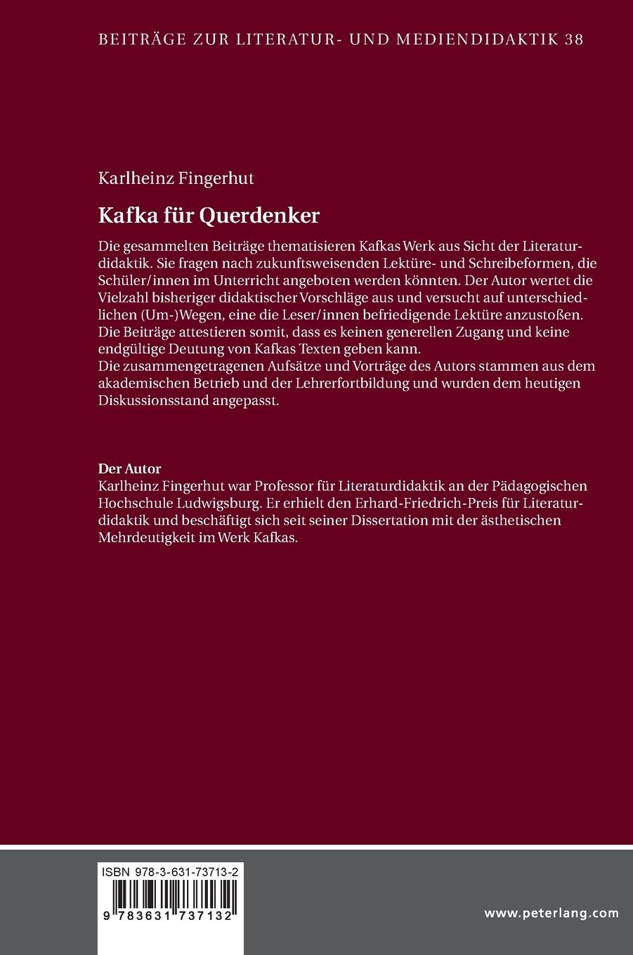 Rückseitencover Kafka für Querdenker