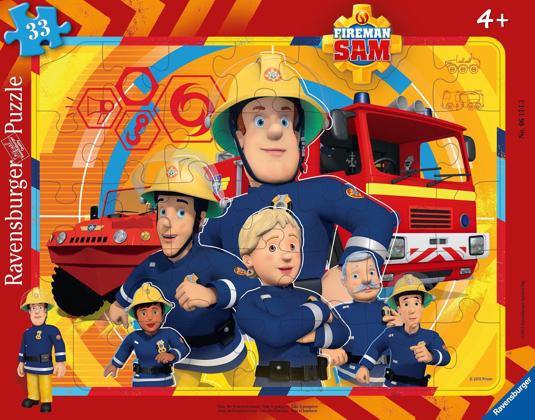 Vorderes Coverbild Feuerwehrmann Sam: Sam, der Feuerwehrmann. Rahmenpuzzle 33 Teile