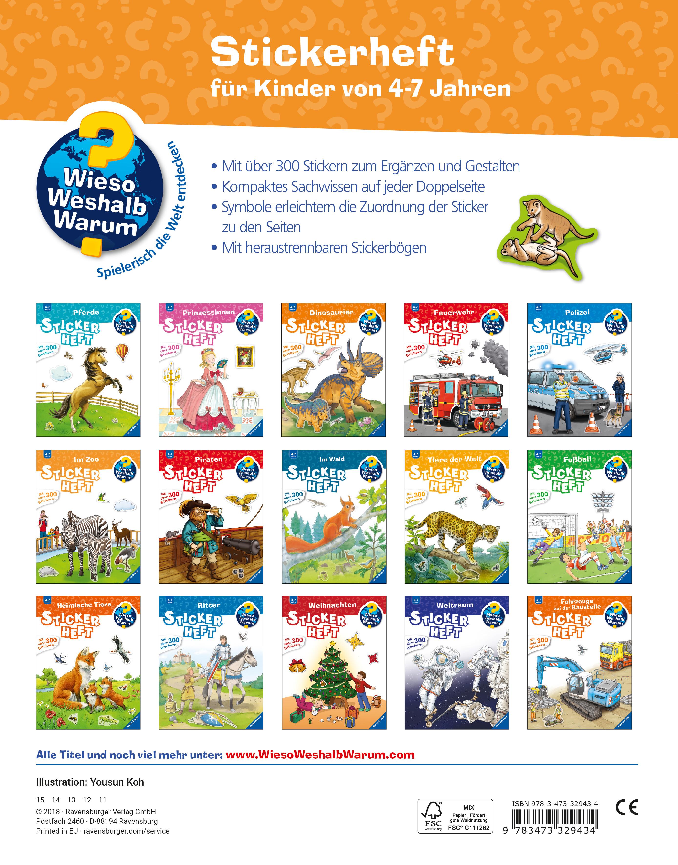 Rückseitencover Wieso? Weshalb? Warum? Stickerheft: Im Zoo