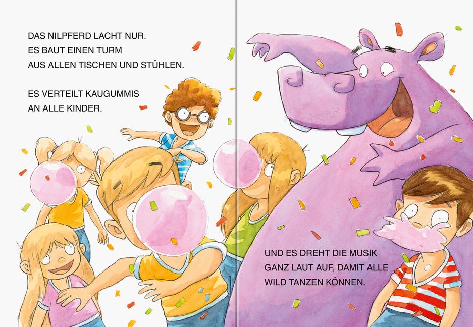 Beispielinhalt (Bild) EIN NILPFERD IN DER BADEWANNE - Leserabe 1. Klasse - Erstlesebuch für Kinder ab 6 Jahren